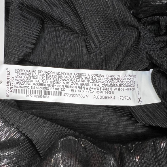 NWT ZARA Shiny Gathered MEDIUM Midi Skirt Elastic Waist Back Slit 4770/629/836 - Picture 14 of 14